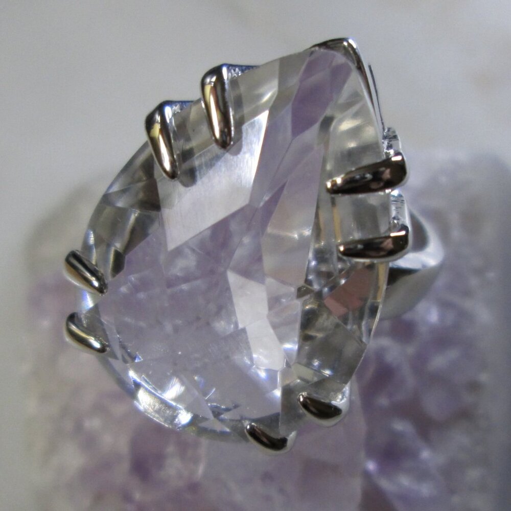 Large Teardrop cubic zirconia Cocktail ring